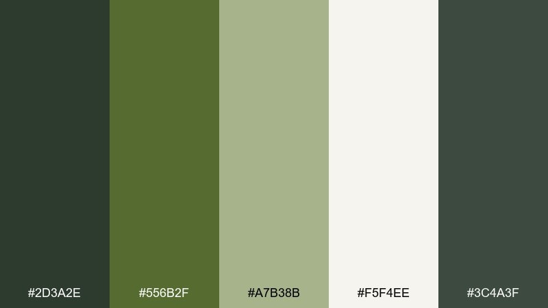 olive audit professional color palette with hex codes