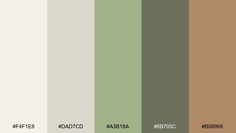 olive brass patina watercolor color palette with hex codes