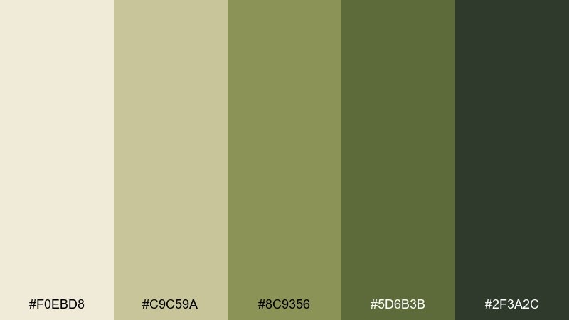 olive canopy savannah color palette with hex codes