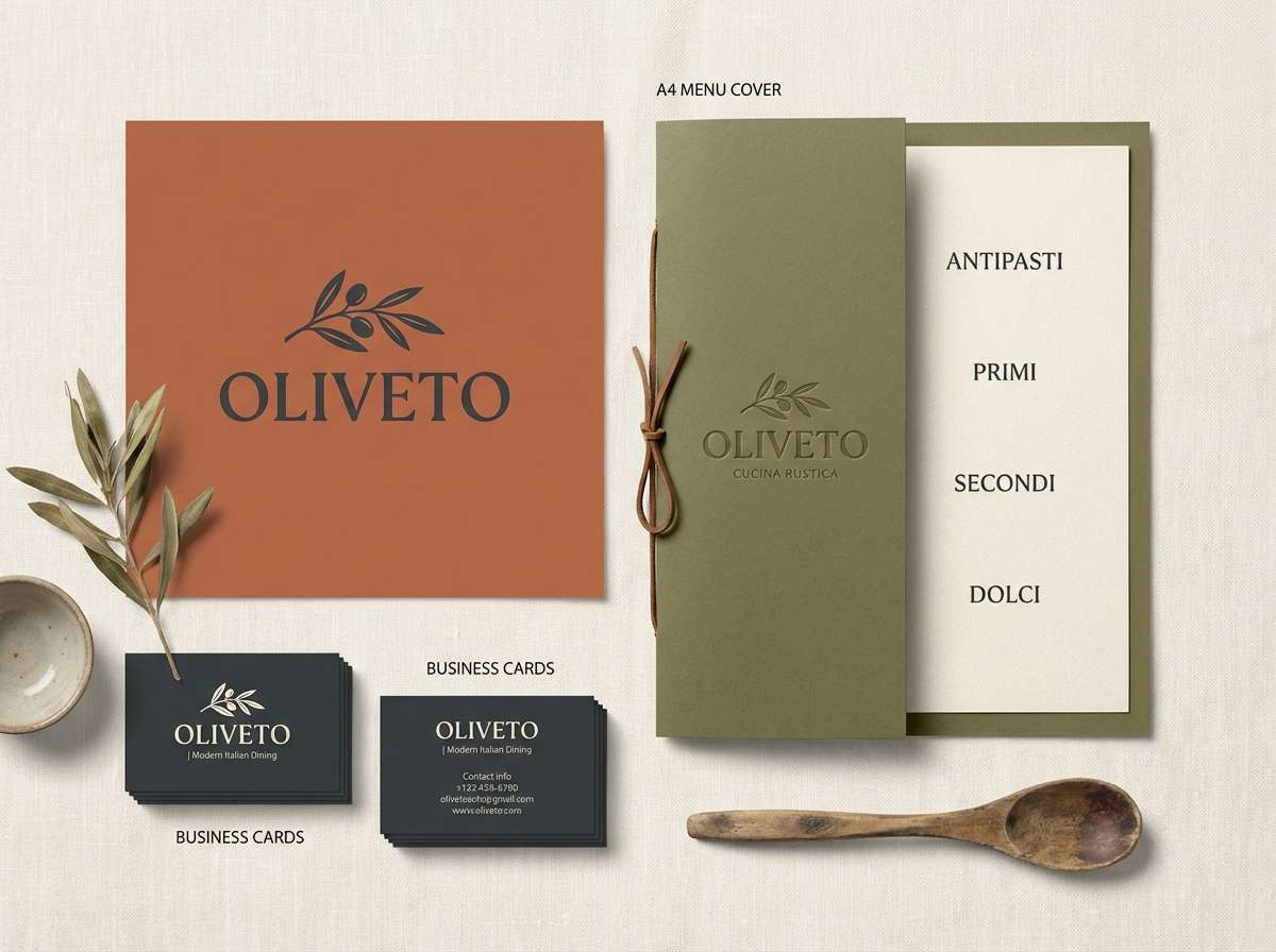rustic restaurant branding mockup
