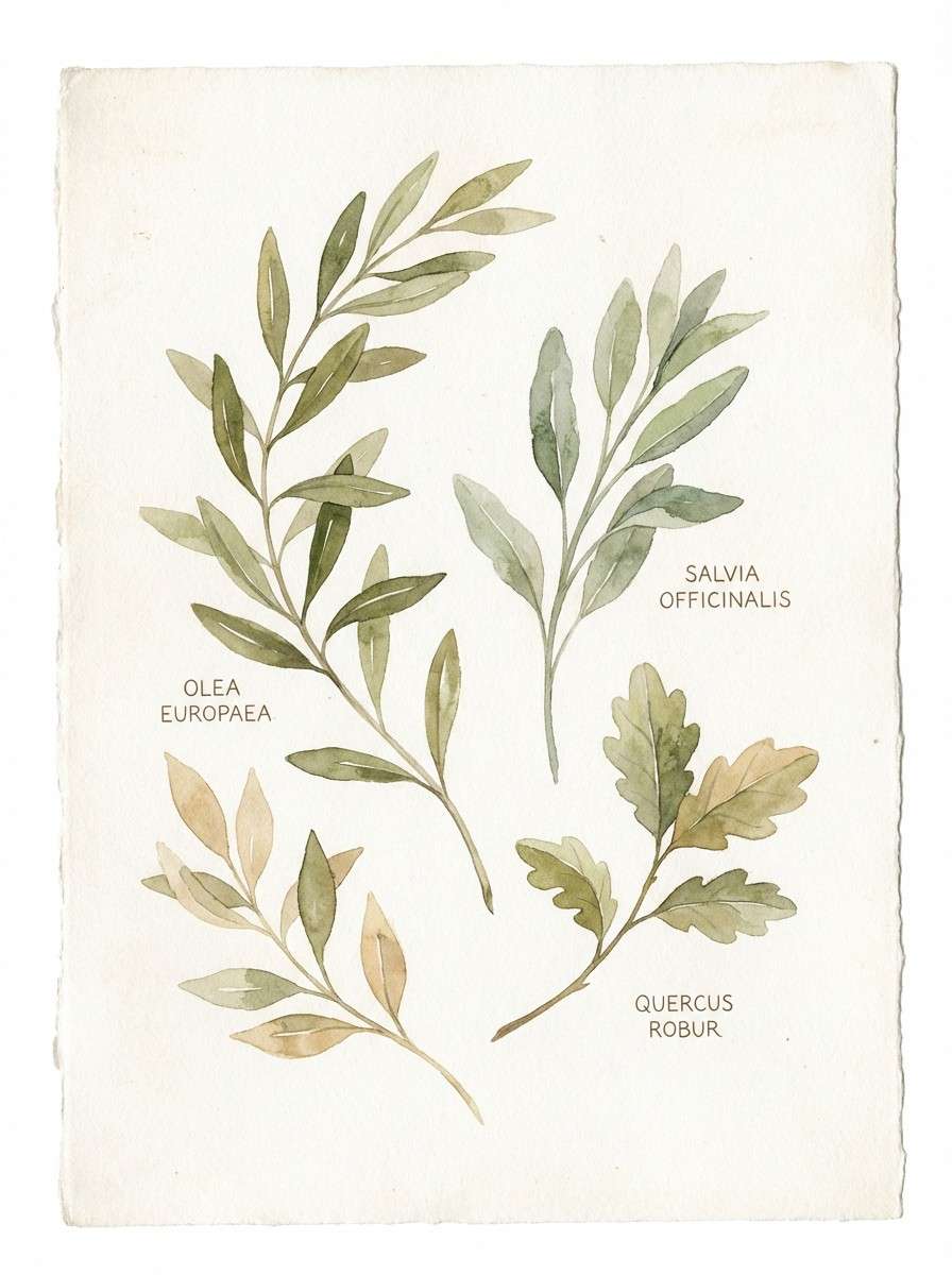 watercolor olive botanical print