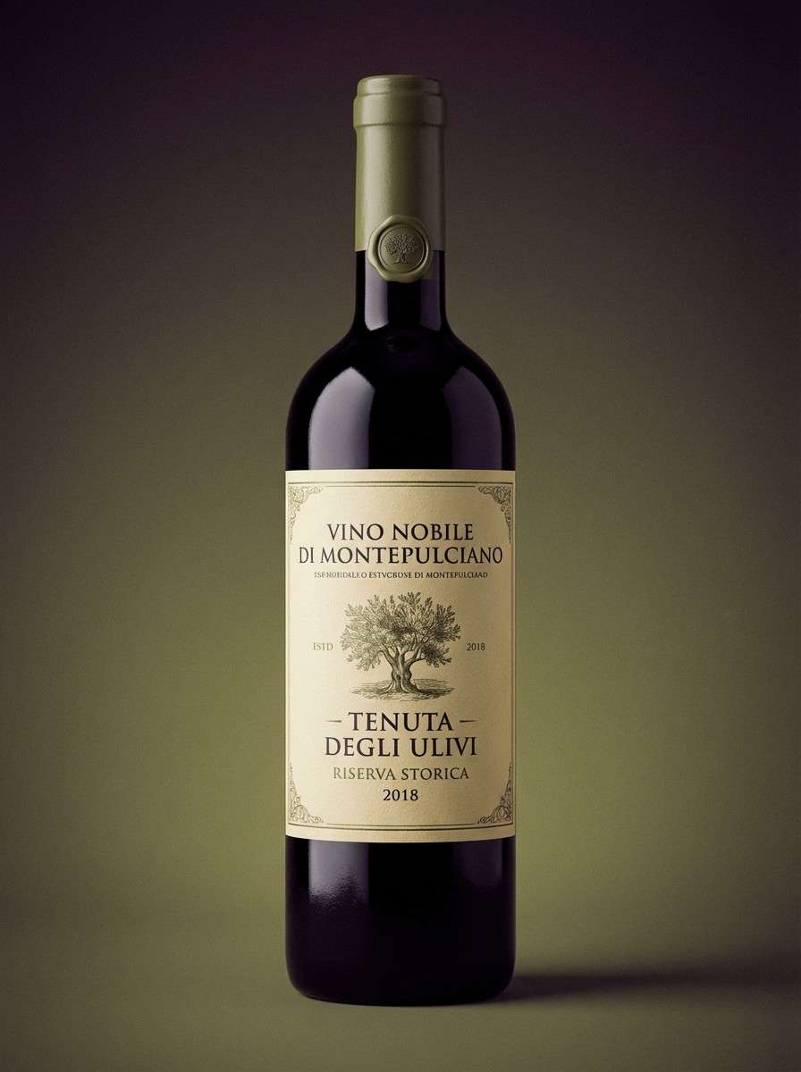 heritage wine label olive