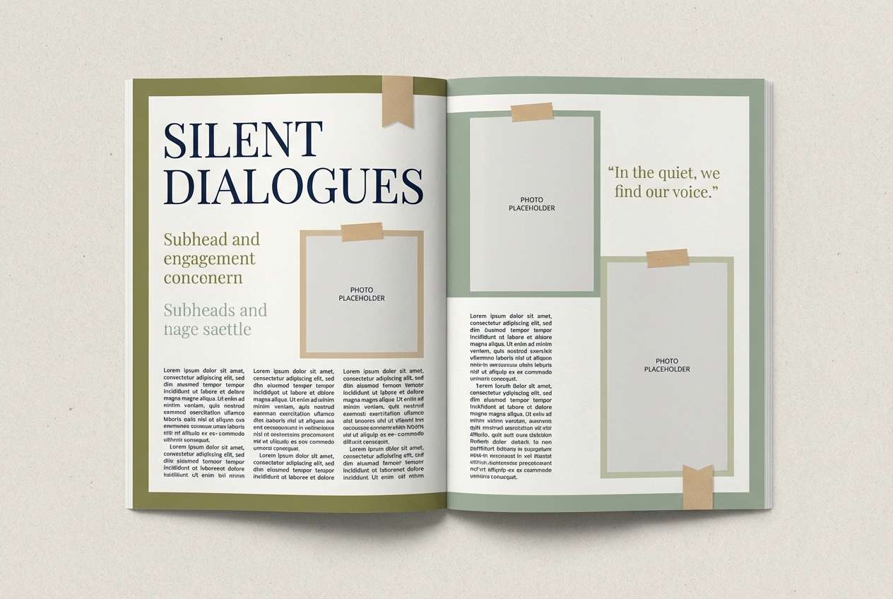 olive editorial spread layout