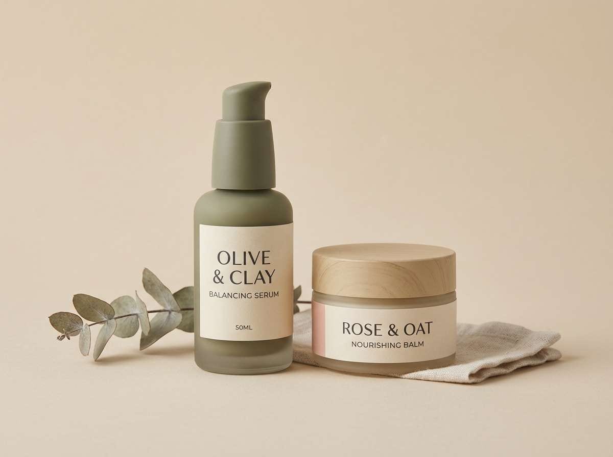 olive blush skincare packaging
