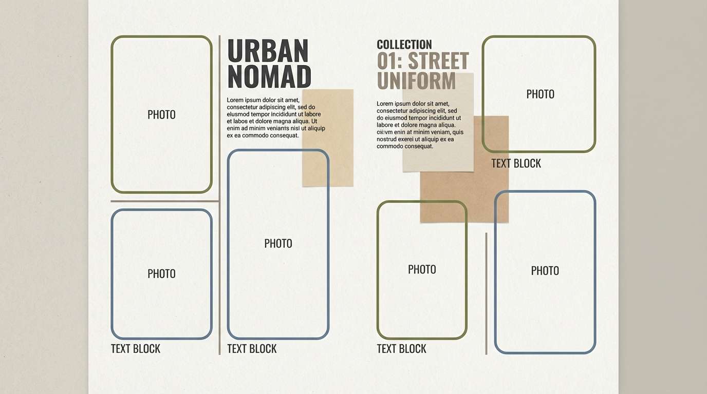 olive denim lookbook layout