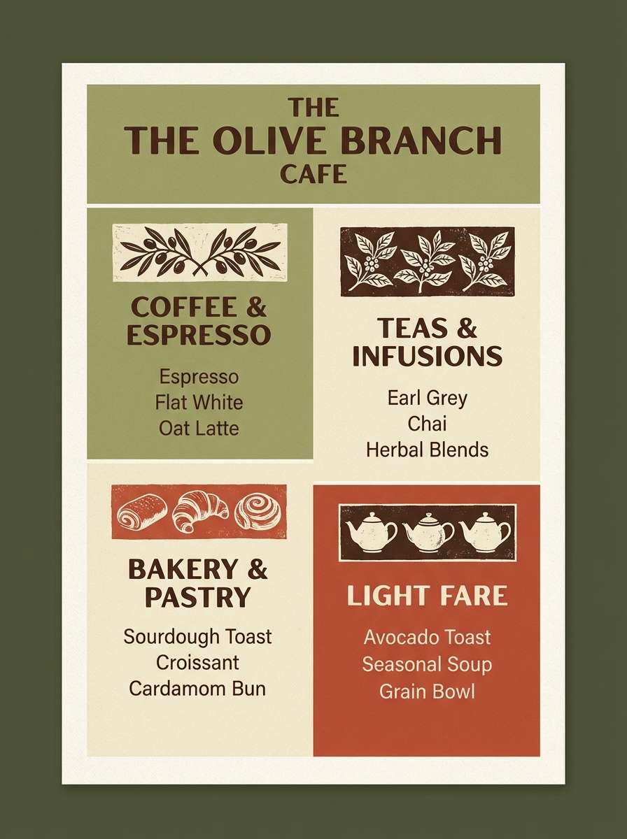 retro cafe menu design