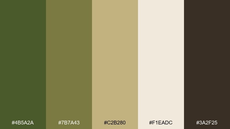olive drapery renaissance color palette with hex codes