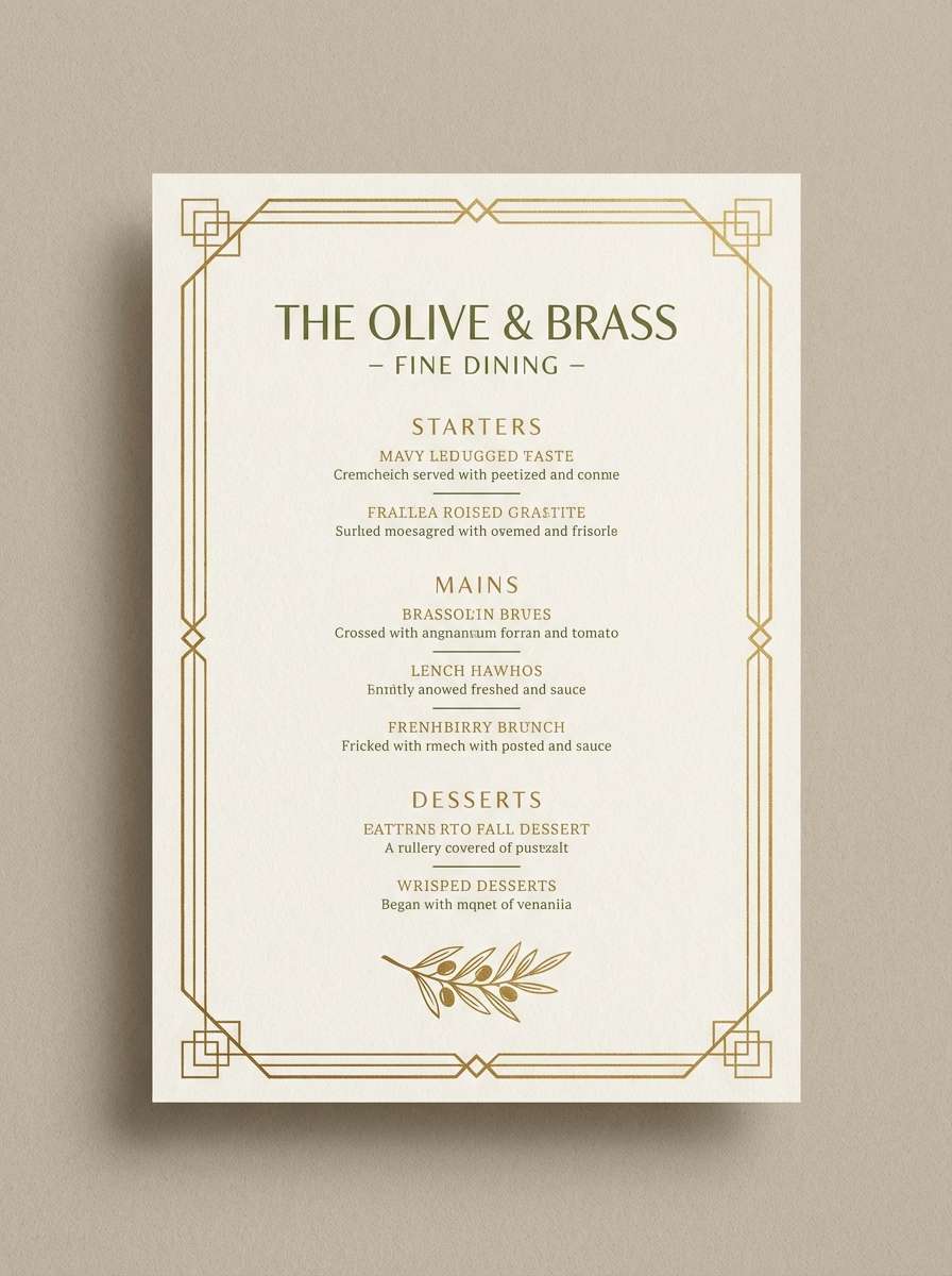 luxury menu design