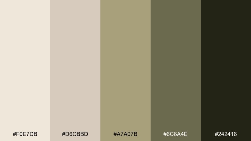 olive grove neutral bone color palette with hex codes