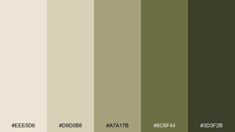 olive grove neutral linen color palette with hex codes