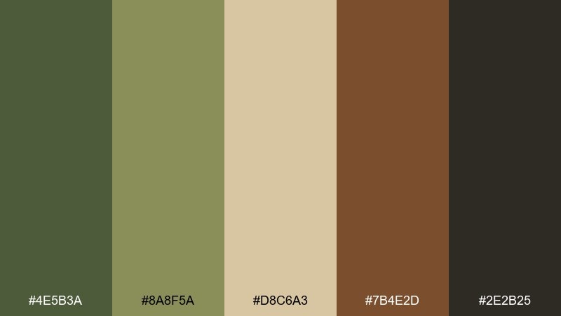 olive grove umbra renaissance art color palette with hex codes