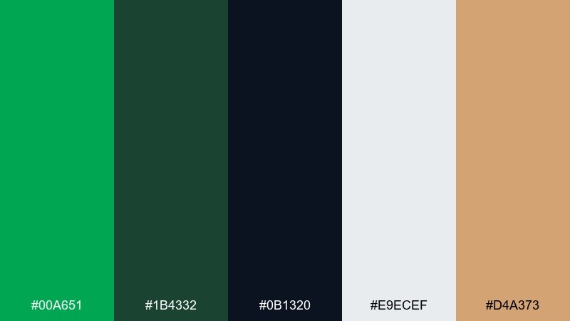 olive ink banner color palette with hex codes