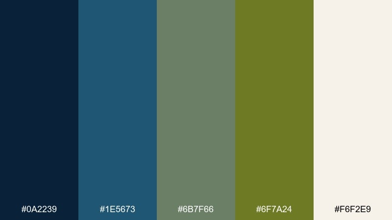 olive ink poster blue olive green color palette with hex codes