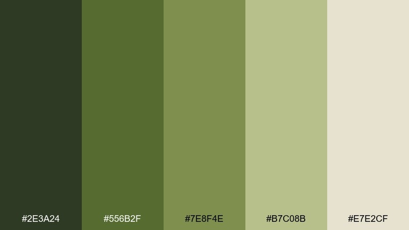 olive ledger dollar bill color palette with hex codes
