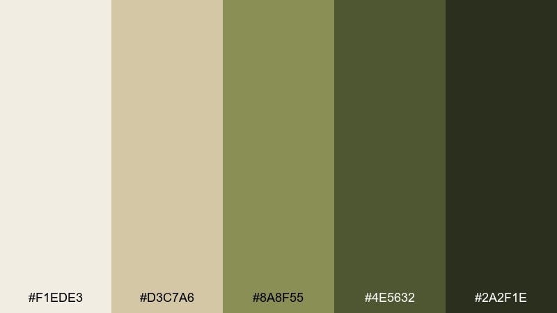 olive library living room color palette with hex codes
