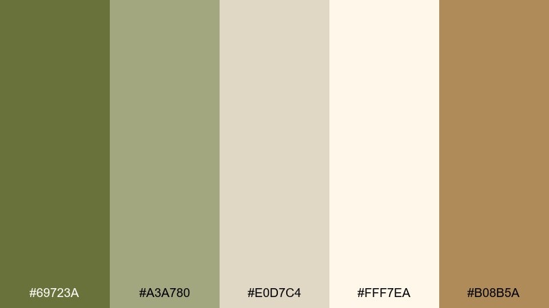 olive linen green khaki color palette with hex codes