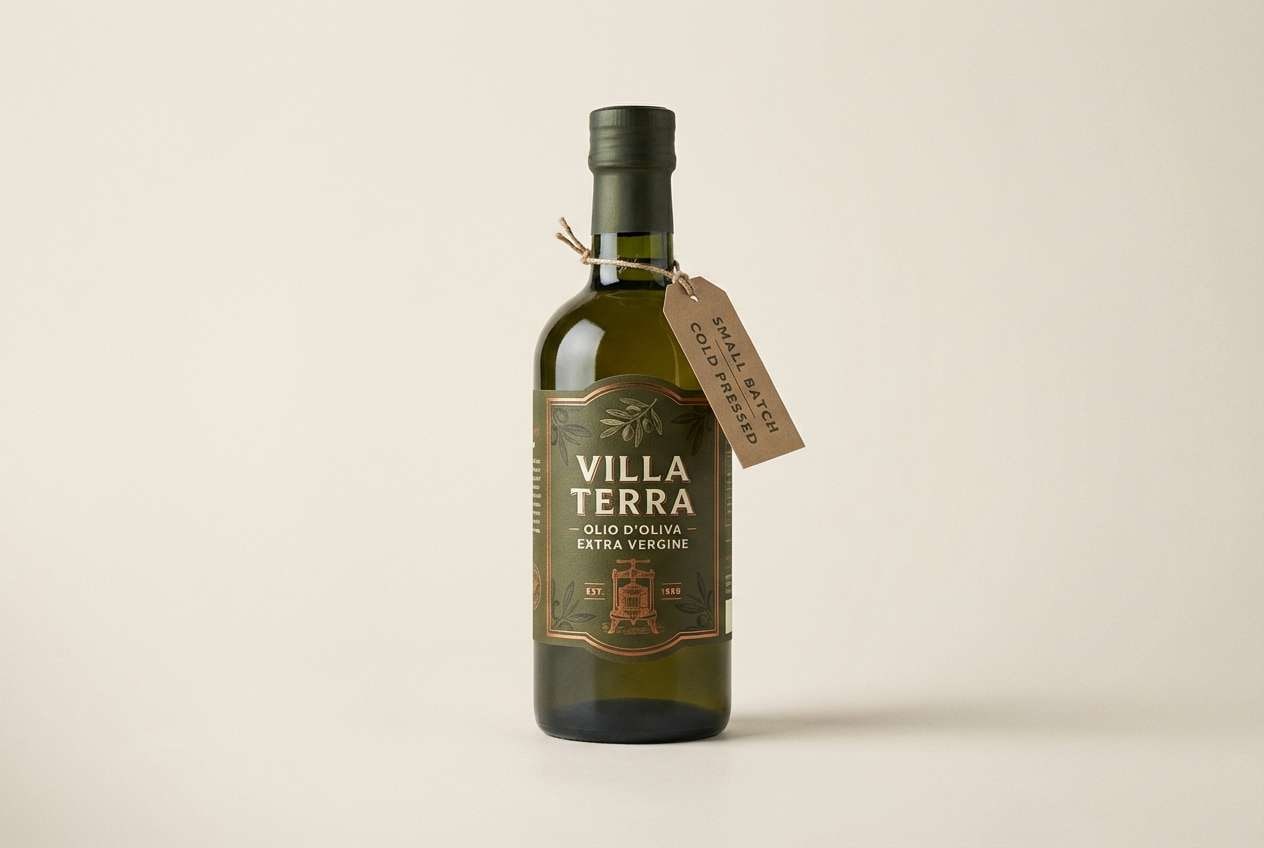 olive oil label mockup
