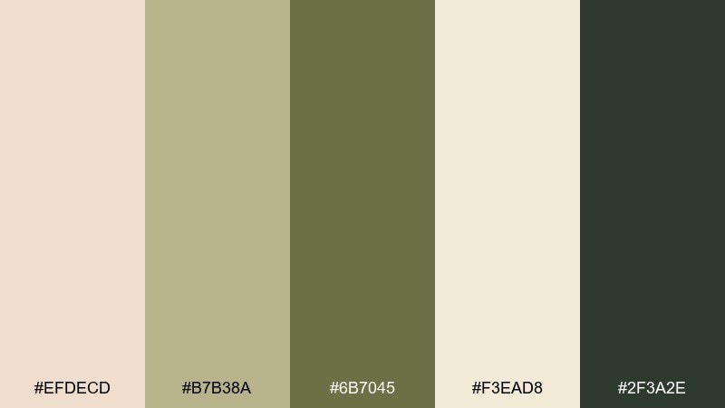 olive orchard color palette with hex codes