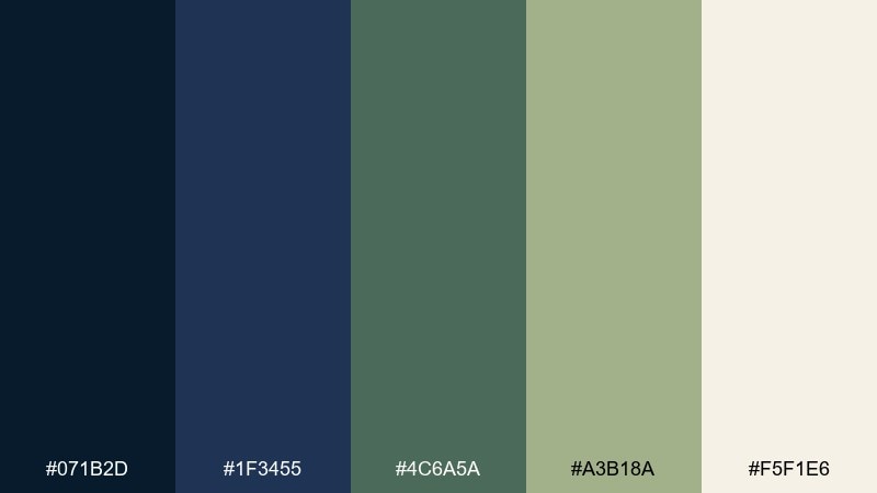 olive uniform color palette with hex codes