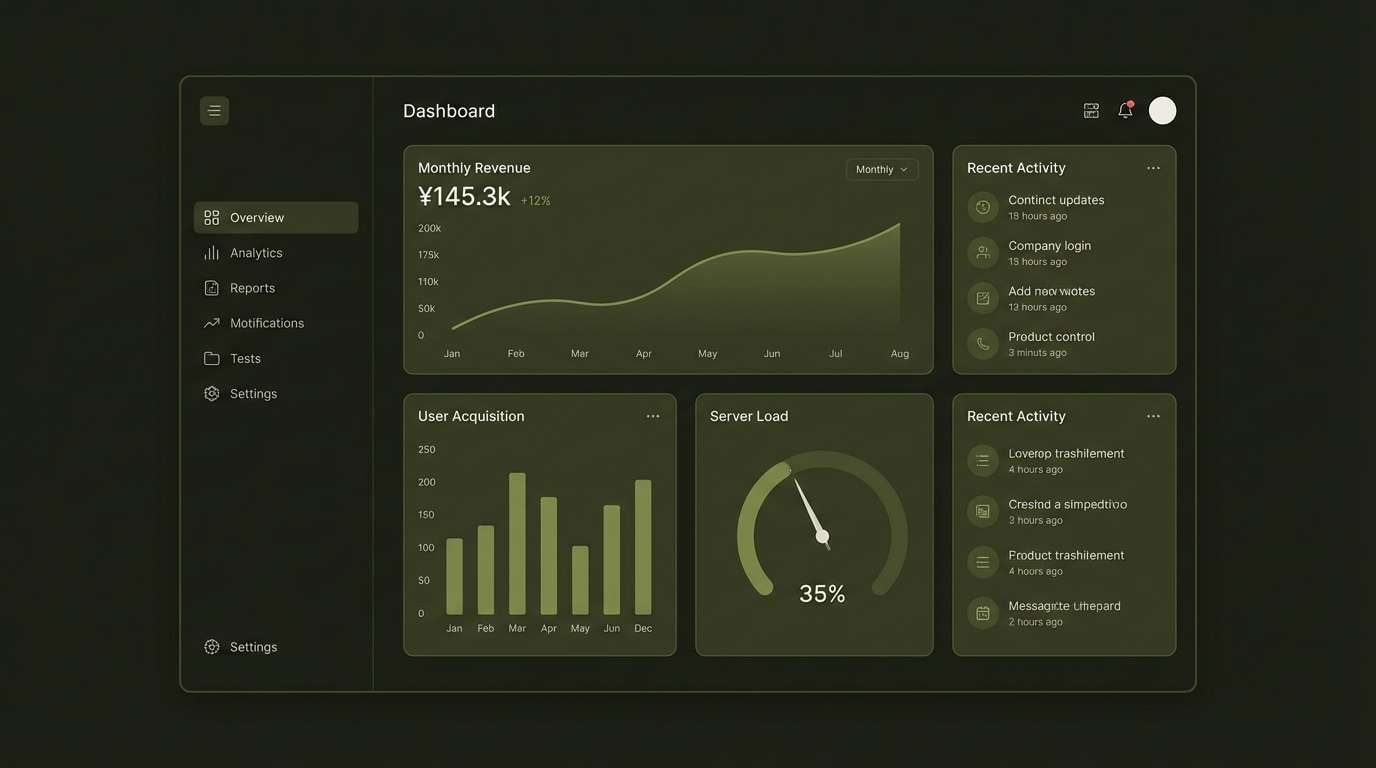 dark mode dashboard ui