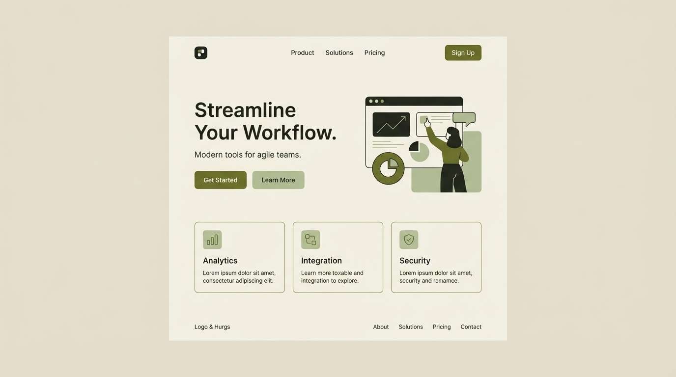 minimal saas landing ui