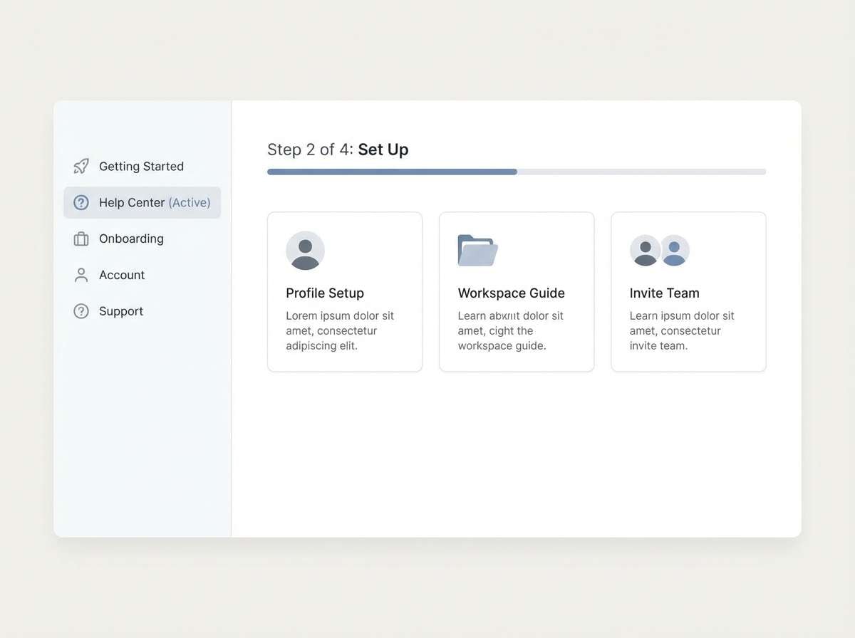 onboarding help center ui