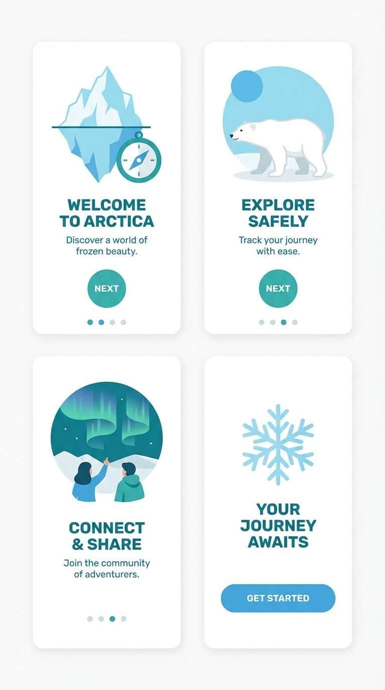 clean onboarding ui teal