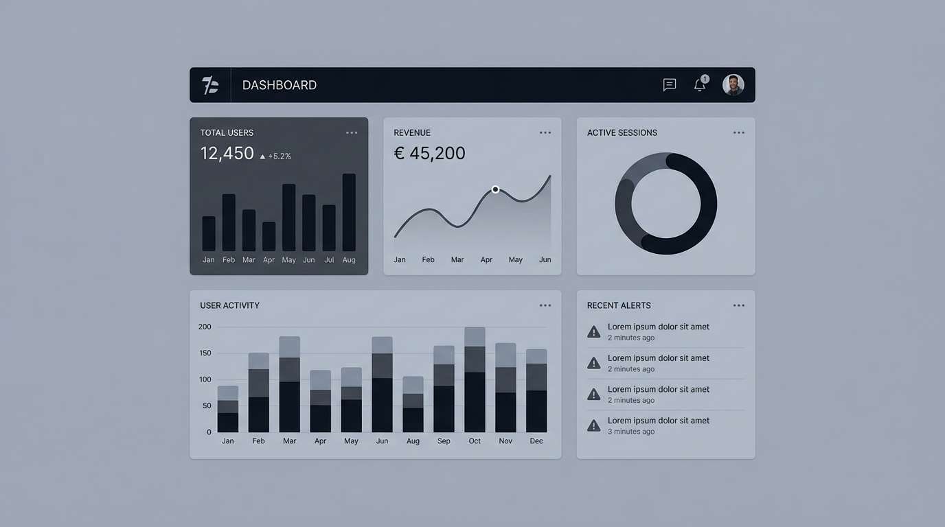 dark dashboard ui mockup