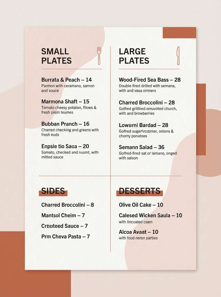 restaurant menu design