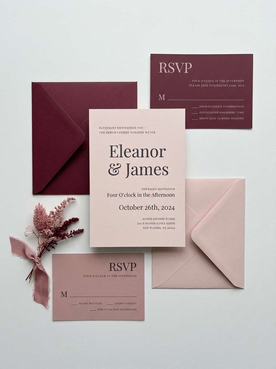 moody wedding invitation