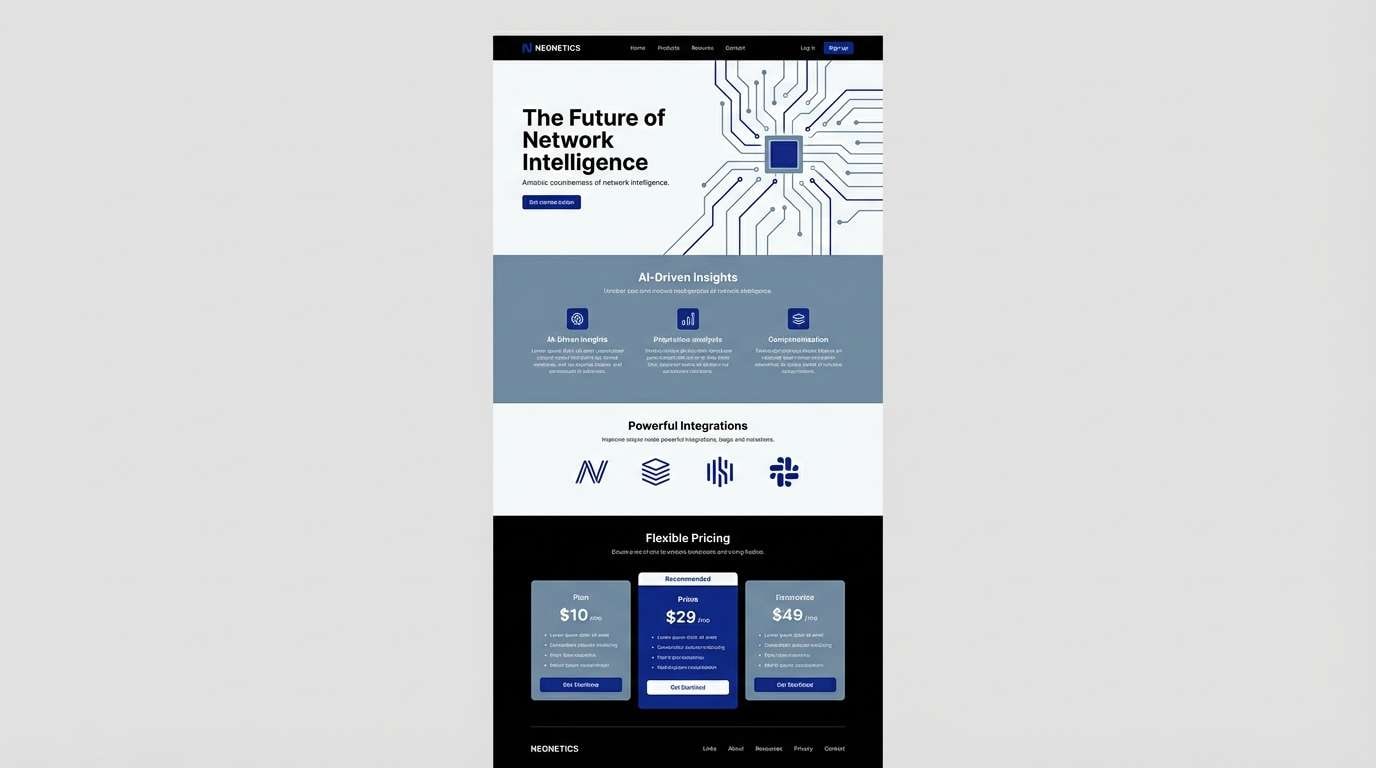 saas landing page mockup