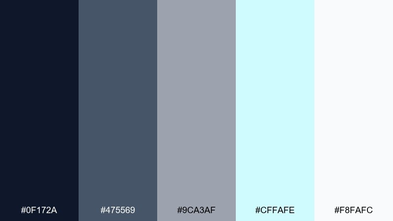 opal chrome wash color palette with hex codes