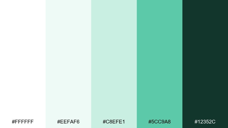 opal mint color palette with hex codes