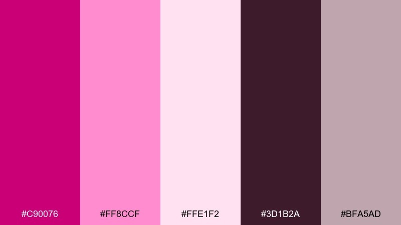 opera rose color palette with hex codes