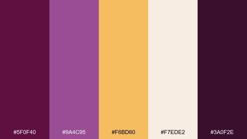 opulent bouquet color palette with hex codes