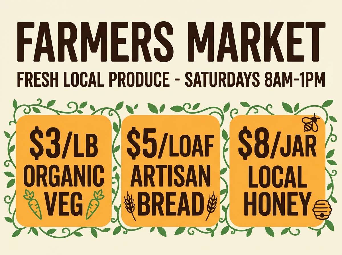 farmers market sign design
