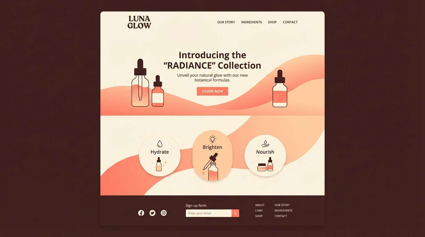 beauty landing page ui