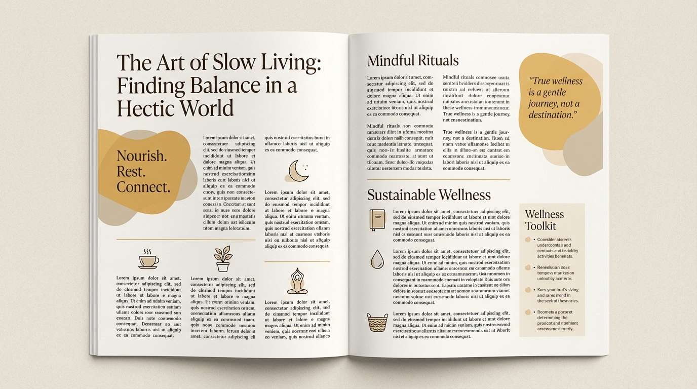 wellness editorial layout