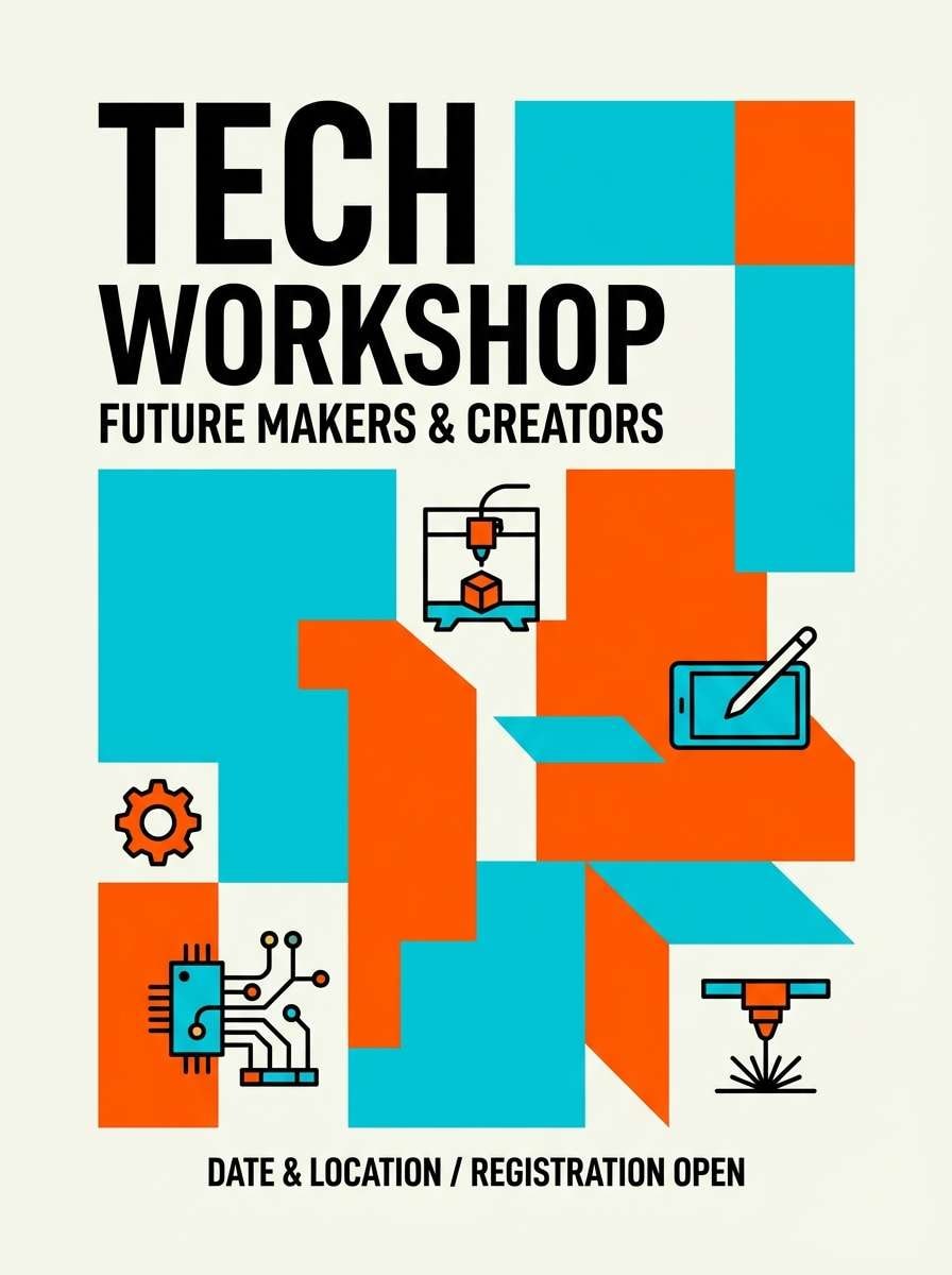 tech workshop poster layout