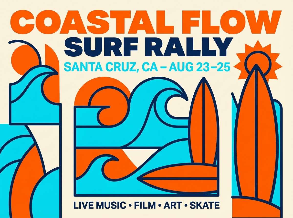 retro surf event poster