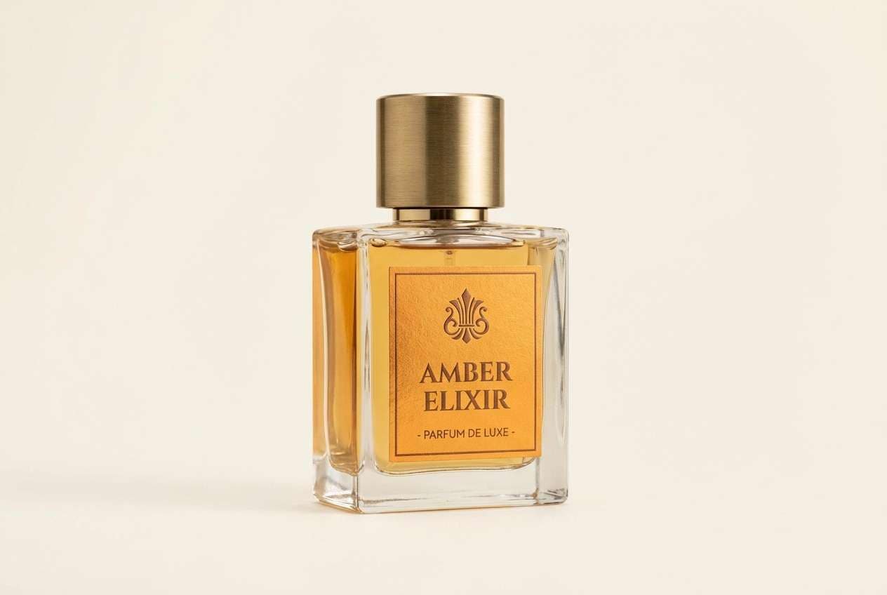 luxury bottle on cream backdrop