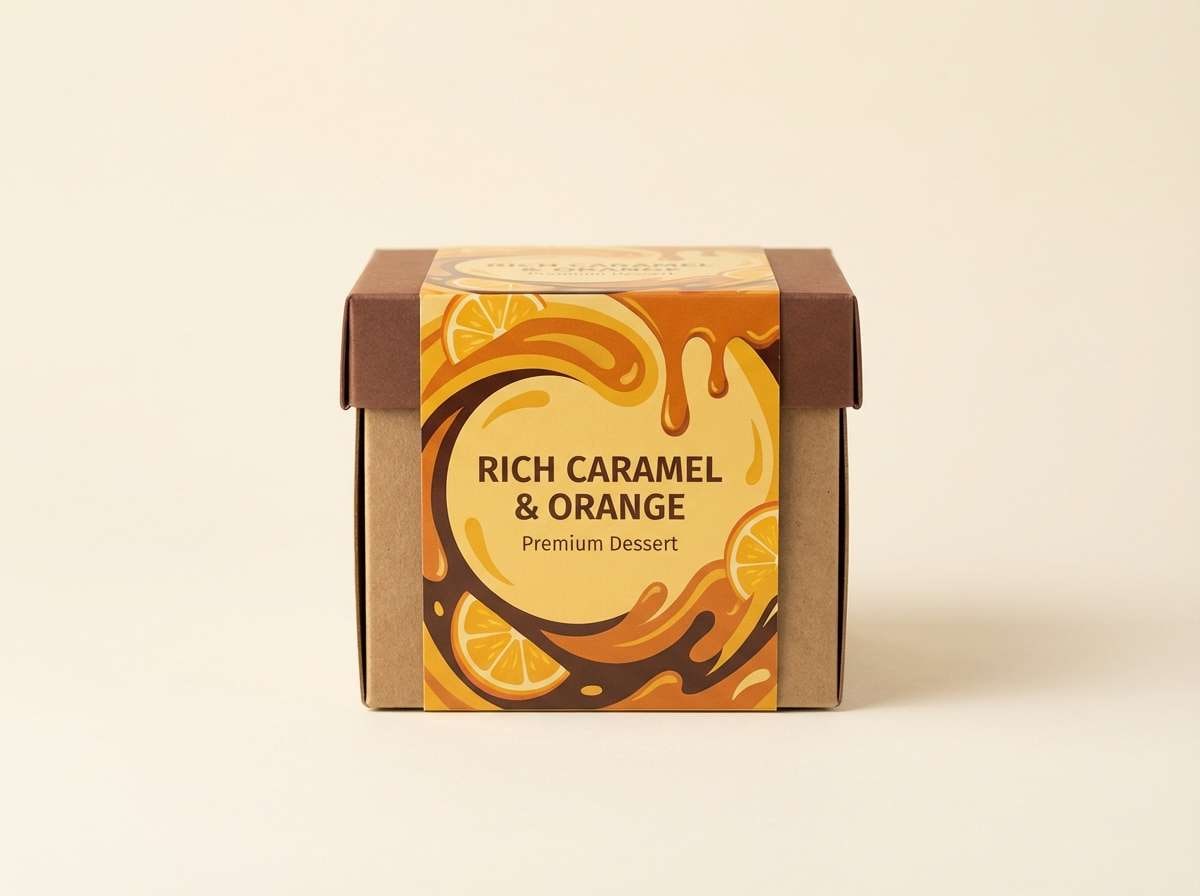 dessert packaging in caramel tones