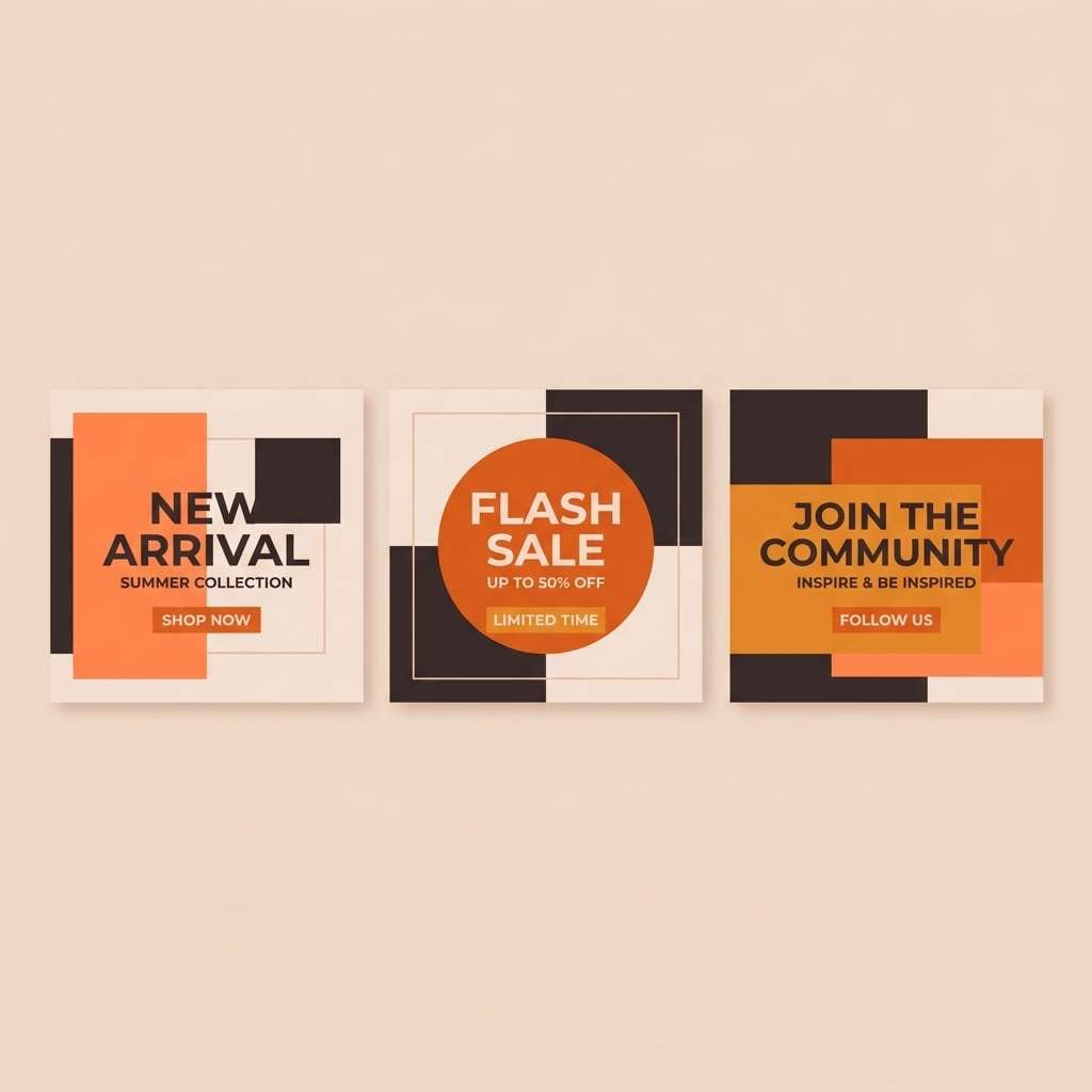 warm social promo tiles