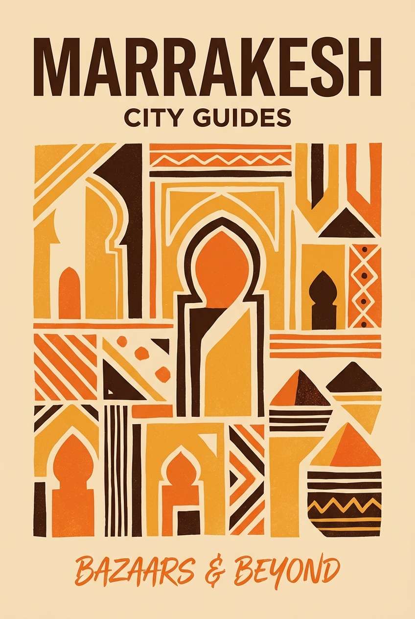 travel guide cover in warm tones