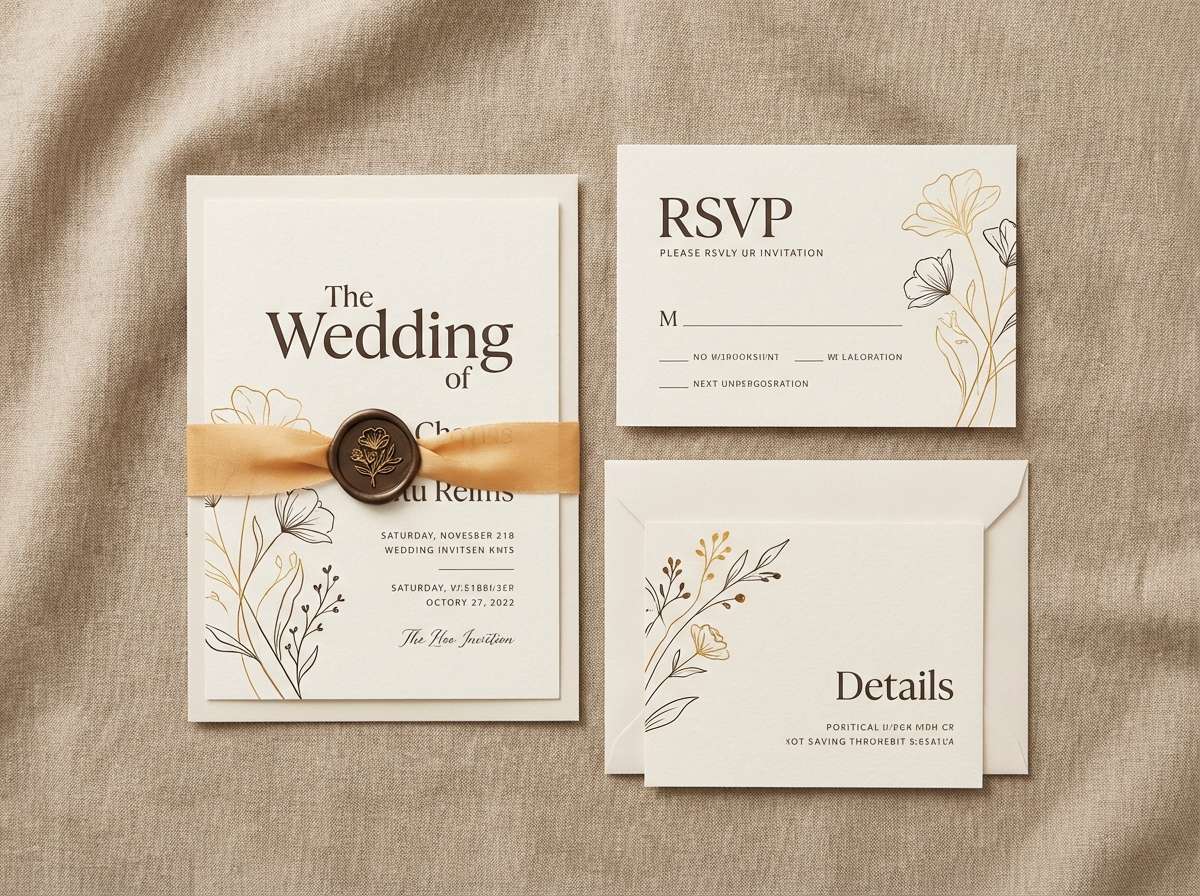 warm wedding invitation design