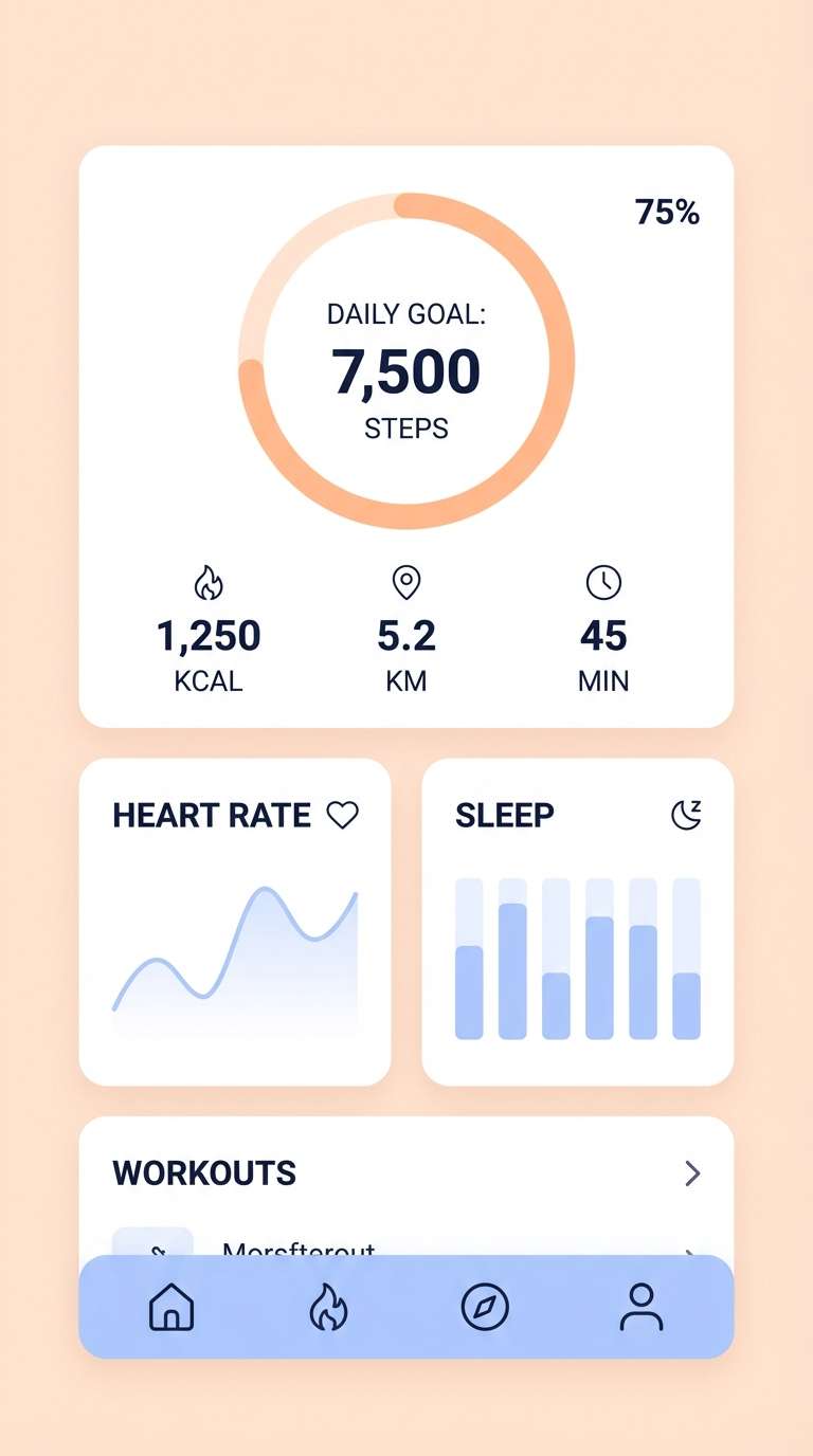 fitness app ui screens