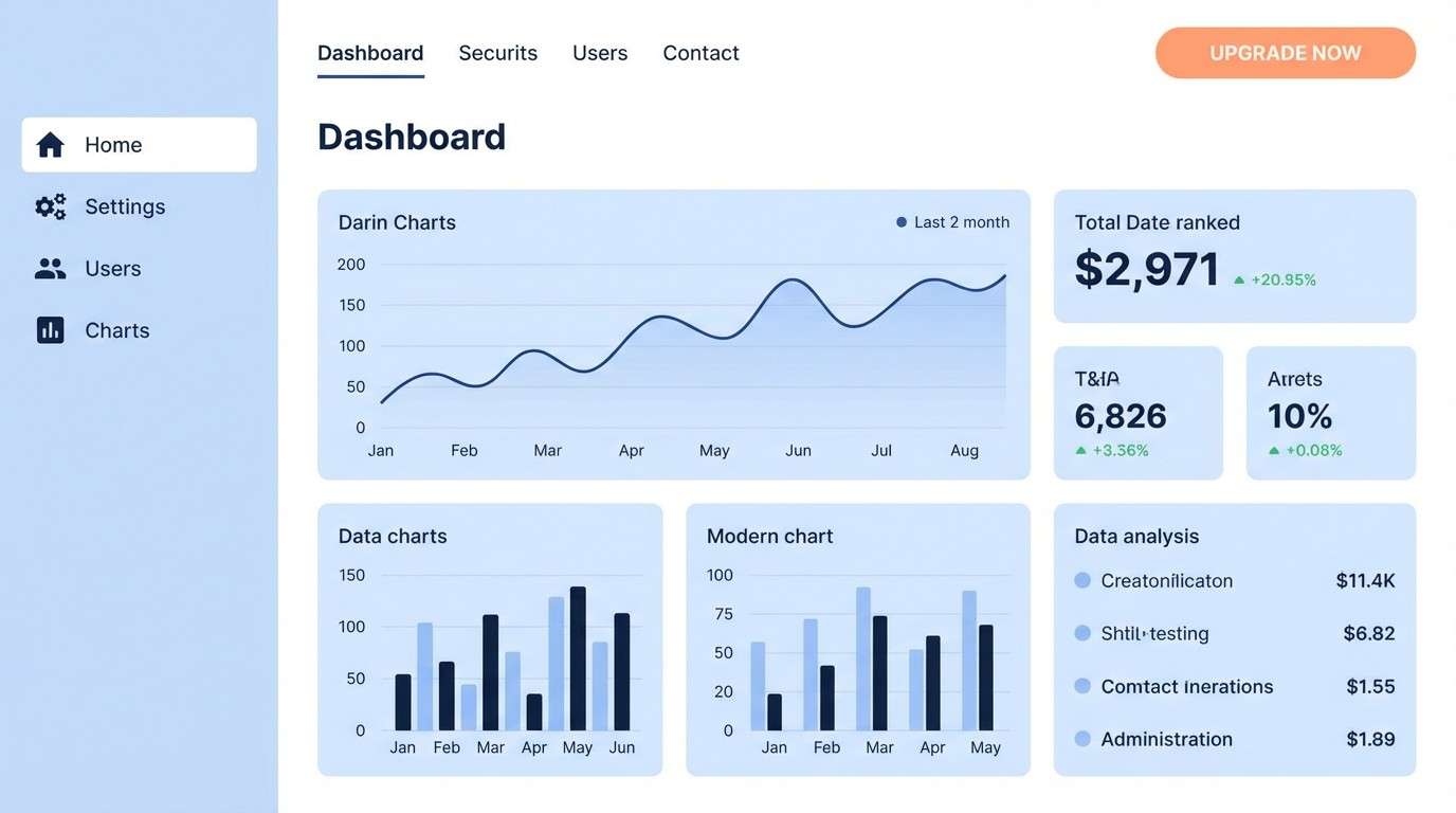saas dashboard ui cards