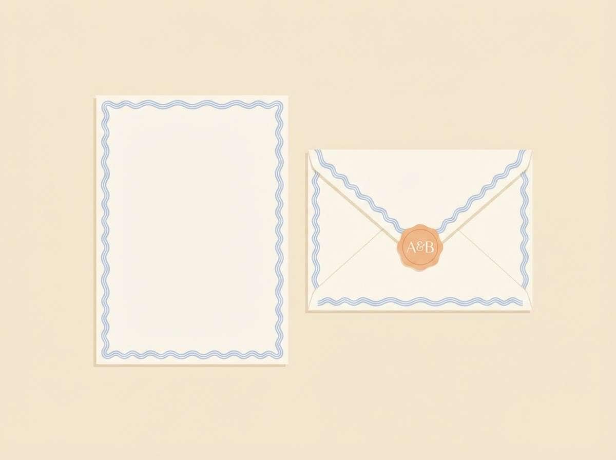 pastel stationery set layout