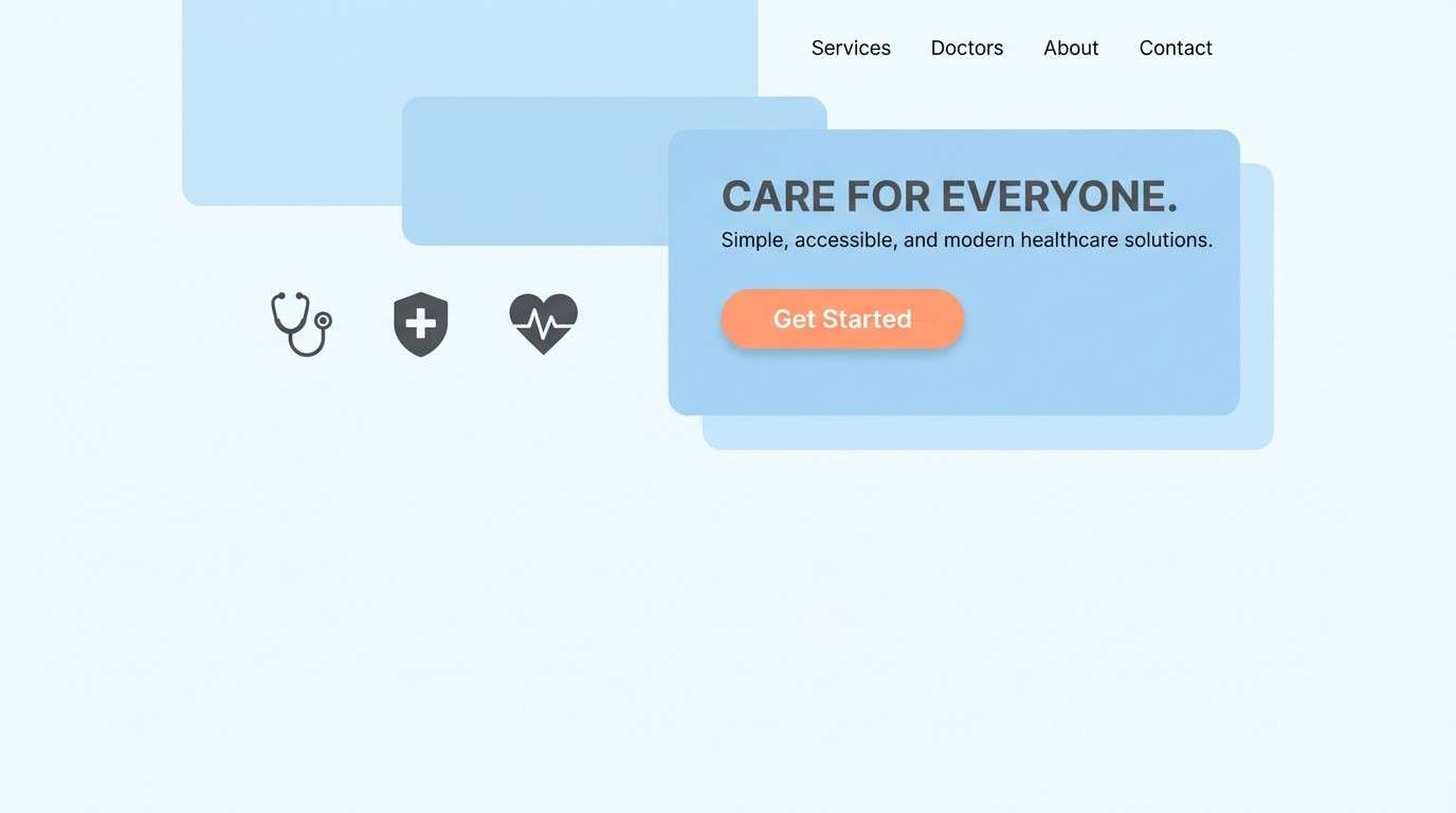 healthcare landing page ui