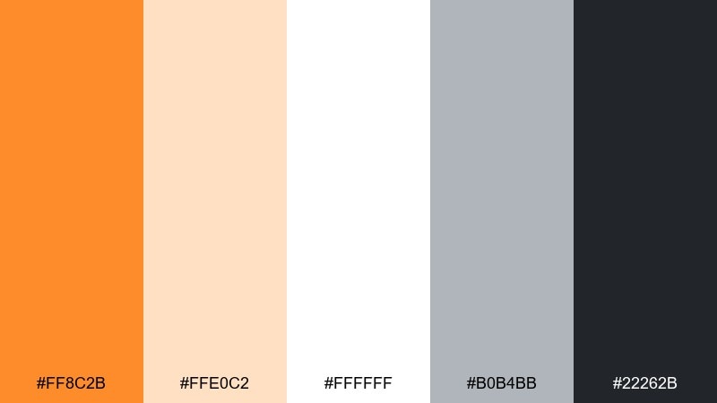 orange peel minimal color palette with hex codes
